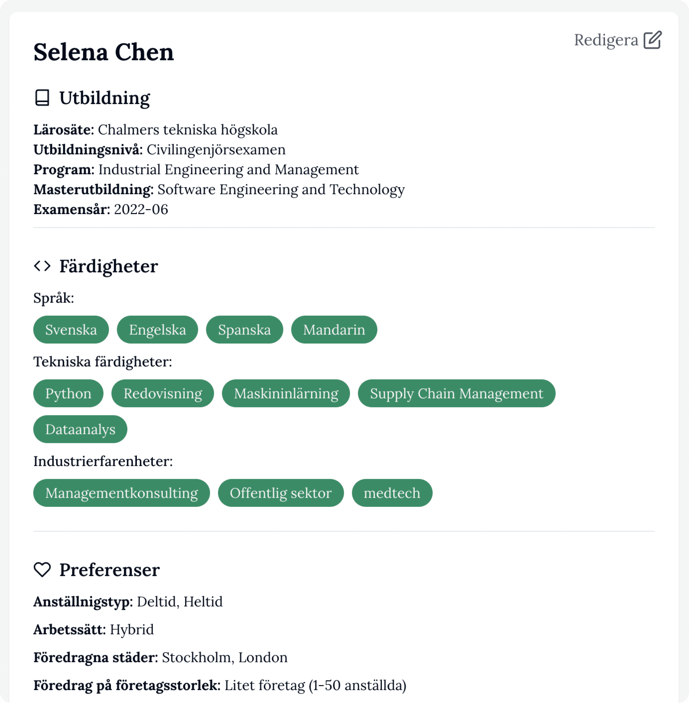 Skapa profil